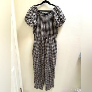 Girls Plaid Jumpsuit